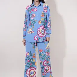 clobug Printed Shirt Collar Shirt With Trousers Co-Ords image 4