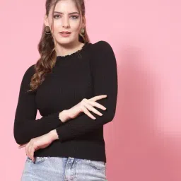 Mafadeny Black Regular Fit Pullover-image-6