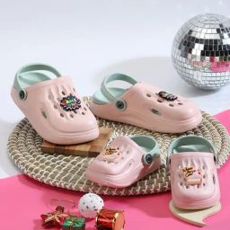 Truffle Collection Boys Pink & Green Clogs-picture-35