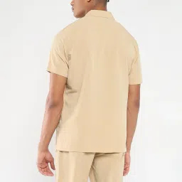 showoffff SHOWOFF Beige Cotton Relaxed Fit  Co-Ords image 4