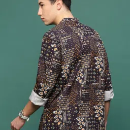 showoffff Showoff Black Cotton Slim Fit Printed Shirt image 4