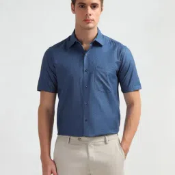 Arrow Blue Cotton Regular Fit Geometric Shirt-picture-17