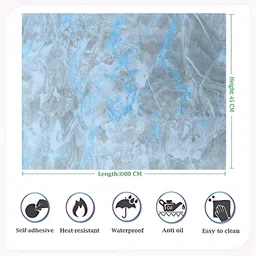 INDIAN ROYALS Cream-Coloured & Blue PrintedSelf-Adhesive & Durable Wall Sticker image 5