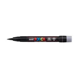 Uni Posca PCF-350 24 mm Ultra-Fine Tip Black Ink Water Based Posca Marking Brush (Pack of 5 Pcs) image 2