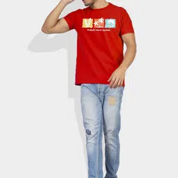 Greylongg Men Graphic Printed Round Neck Cotton T-shirt image 3