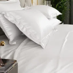 Stoa Paris Date Night Collection 300 TC White Sateen Super King Bed Sheet with 4 Pillow Covers image 4