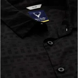 Allen Solly Boys Black Cotton Solid Full Sleeves Shirt image 4