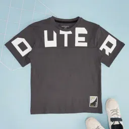 Pantaloons Junior Boys Grey Cotton Printed T-Shirts-image-62