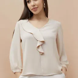 Code By Lifestyle Beige Regular Fit Top-image-48