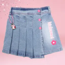 Cutecumber Girls Blue Denim Regular Fit Skirts-image-79