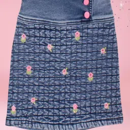 Cutecumber Girls Blue Denim Regular Fit Skirts-picture-20