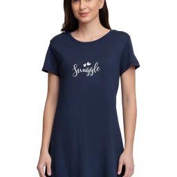 Amante Navy Printed Sleep Tee-picture-35