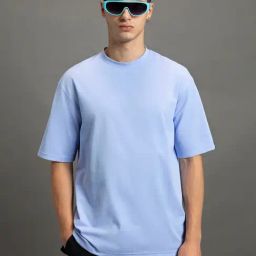 Bewakoof Blue Relaxed Fit Oversized Crew T-Shirt-picture-36