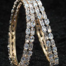 Panini jewels Set of 4 Gold-Plated Crystals Studded Bangles image 2