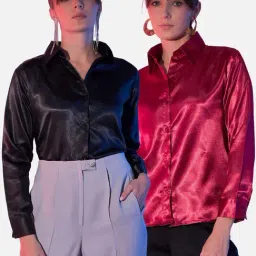 BUYNEWTREND Black & Red Regular Fit Shirt (Pack Of 2)-picture-12