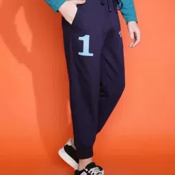 Lil Tomatoes Boys Navy Printed Track Bottoms & Joggers image 3