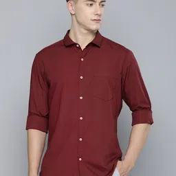 ether Pure Cotton Cutaway Collar Solid Regular Fit Casual Shirt image 4