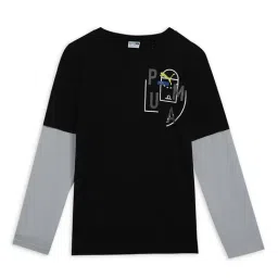 Puma Kids Black Printed Full Sleeves T-Shirt-image-95