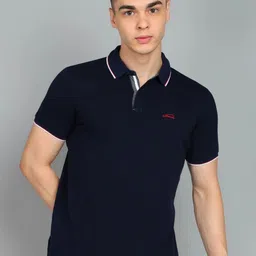 Gaucha Men Solid Polo Collar Cotton T-shirt-image-2