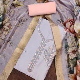 HERE&NOW Embellished Unstitched Dress Material-picture-39