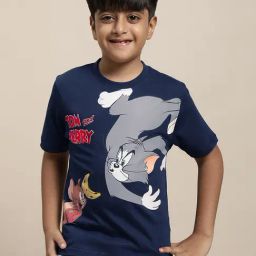 Kidsville Navy Tom & Jerry Print T-Shirt-picture-12