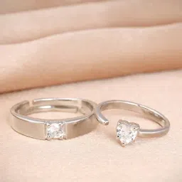 GIVA 92.5 Sterling Silver Forever Love Couple Rings-image-10