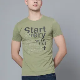 Cantabil Green Cotton Regular Fit Printed T-Shirt-image-53