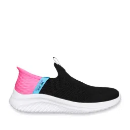 Skechers Girls ULTRA FLEX 3.0 - FRESH TIME Black Pink Casual Sneakers-image-30