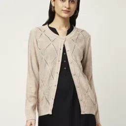 Rangmanch by Pantaloons Beige Self Pattern Cardigan-picture-38
