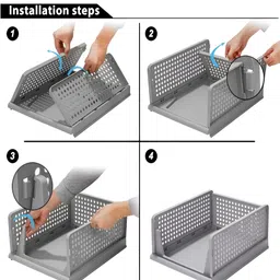 Myntra Elegant Homes Grey 4 Pieces Regular Multi-Utility Organisers image 4