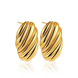 AQUASTREET 18K Gold-Plated Oval Shaped Studs image 5