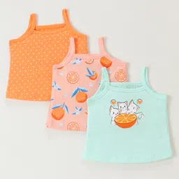 Babyhug 100% Cotton Antibacterial Dot & Orange print Slips Pack of 3 - Multicolor-picture-19