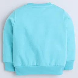 Knitting Doodles Fleece Knit Full Sleeves Shine Text Printed Light Winter Sweatshirt - Turquoise image 3