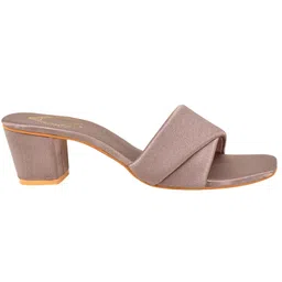 Shoetopia Solid Heeled Sandals - Mauve image 4