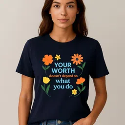 Anikmart Women Typography Printed Pure Cotton T-shirt-picture-32