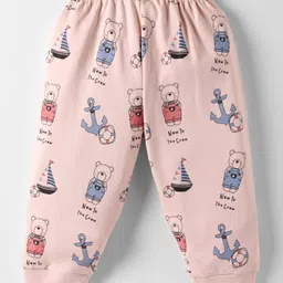 CUCUMBER Interlock Knit Full Sleeves Co-Ord Night Suit with Panda & Nautical Theme Print - Pink Tint image 5