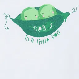 MINI KLUB Boys White & Green Printed Bodysuit image 3