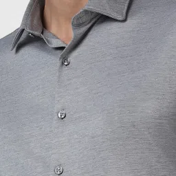Van Heusen Grey Cotton Slim Fit Texture Shirt image 4