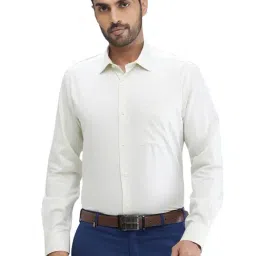 Park Avenue Green Regular Fit Texture Shirt-image-26