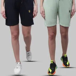 Vimal Jonney Navy & Light Green Cotton Sports Shorts - Pack of 2-picture-21