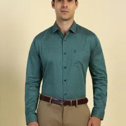 Allen Solly Green Cotton Slim Fit Printed Shirt-picture-37