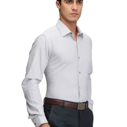 Raymond Grey Slim Fit Self Pattern Shirts image 4