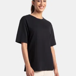 Jockey Black Solid Short sleeve T-shirt image 4