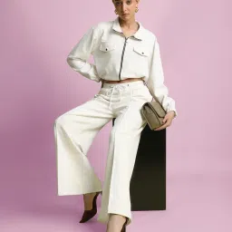 Bene Kleed White Pleated Wide Leg Trousers image 4