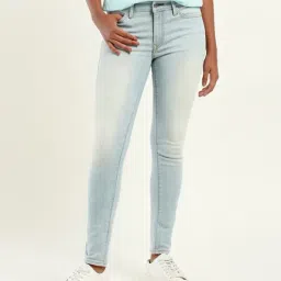 Levi's 711 Light Blue Mid Rise Skinny Fit Jeans-picture-31