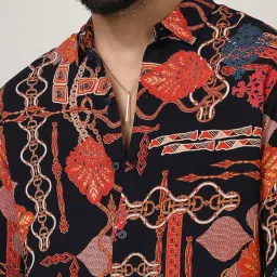 Campus Sutra Multicolored Regular Fit Printed Shirt image 4