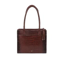 Hidesign Red Textured Medium Tote Handbag image 4