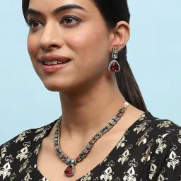 Biba Gold Plated Stone Studded Jewellery Set image 4