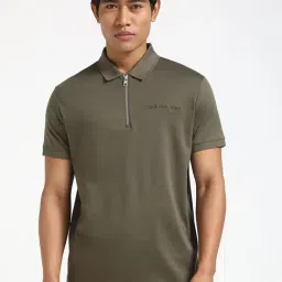 Calvin Klein Jeans Olive Cotton Regular Fit Polo T-Shirt-picture-22