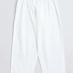 The Magic Wand Kids Turquoise Blue & White Cotton Floral Print Full Sleeves Kurta Set image 4